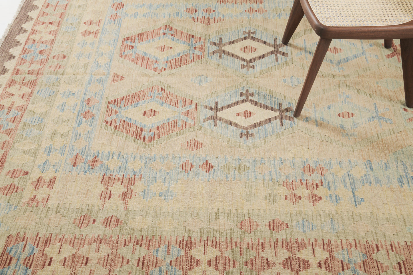 Vintage Style Tribal Natural Dye Flat Weave Kilim