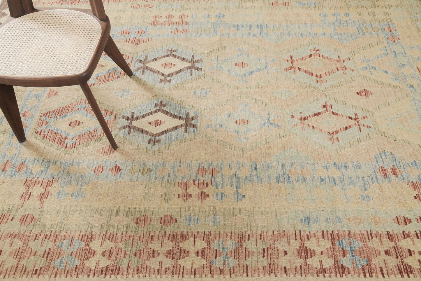 Vintage Style Tribal Natural Dye Flat Weave Kilim