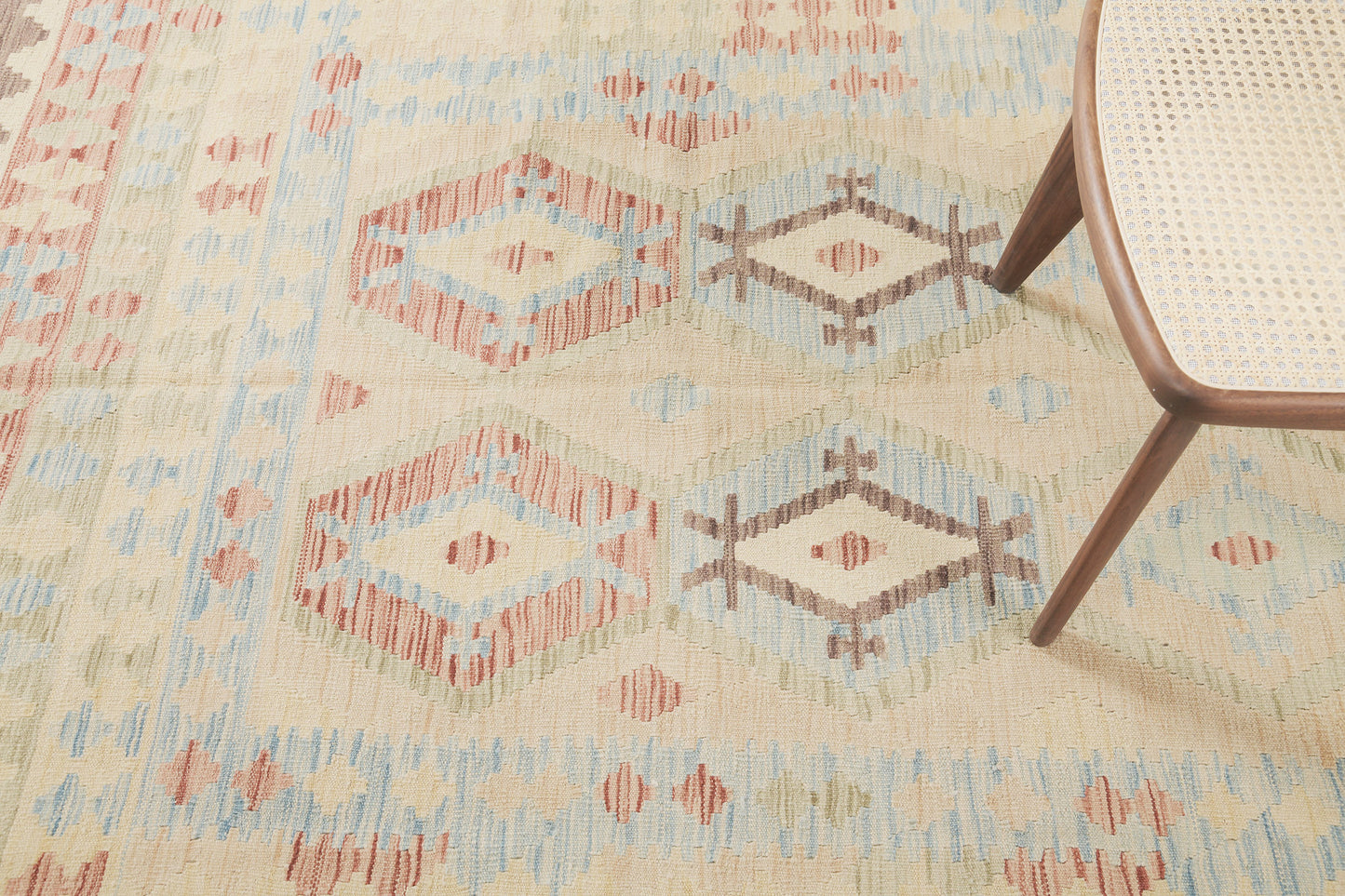 Vintage Style Tribal Natural Dye Flat Weave Kilim