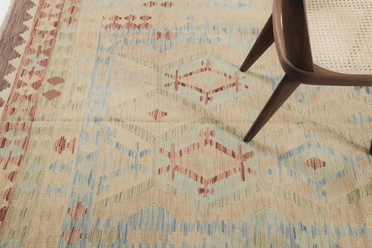 Vintage Style Tribal Natural Dye Flat Weave Kilim