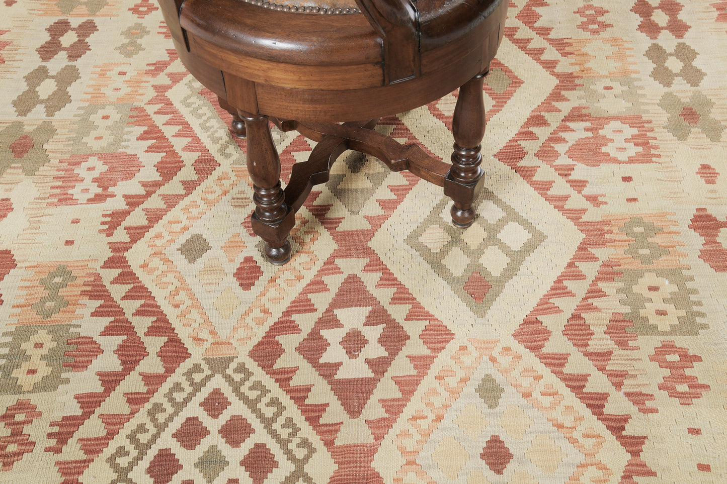 Vintage Style Tribal Natural Dye Flat Weave Kilim