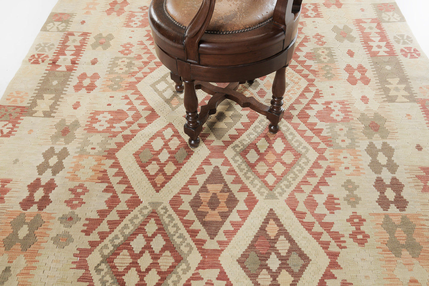 Vintage Style Tribal Natural Dye Flat Weave Kilim