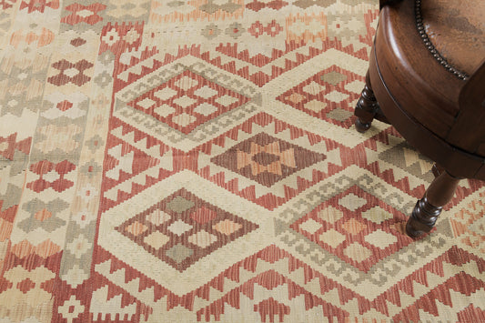 Vintage Style Tribal Natural Dye Flat Weave Kilim