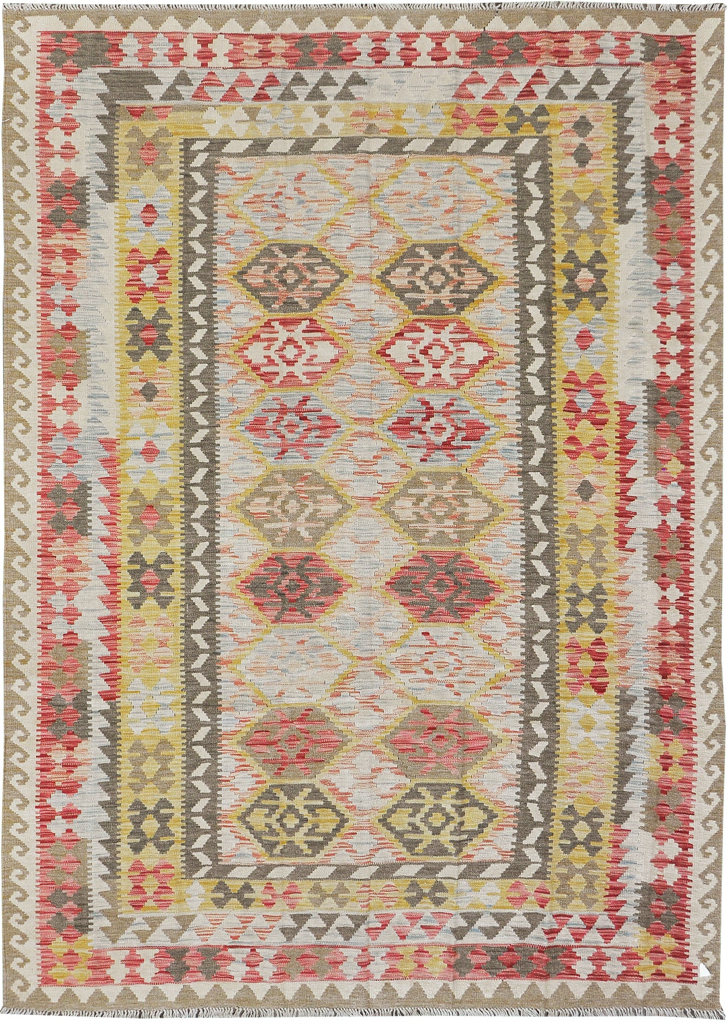 Vintage Style Tribal Natural Dye Flat Weave Kilim