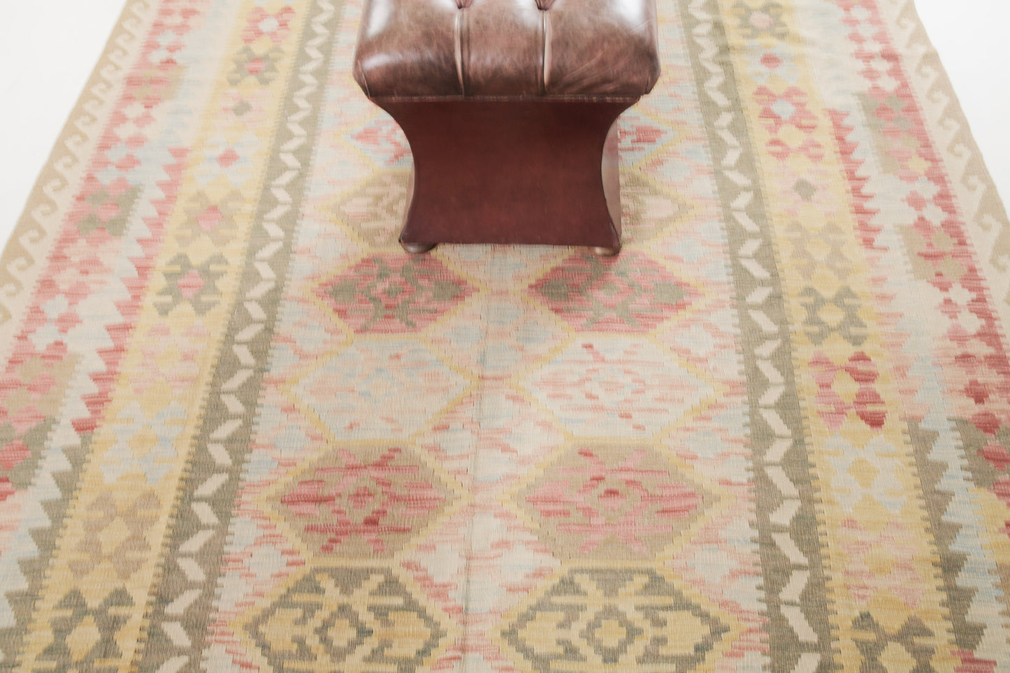Vintage Style Tribal Natural Dye Flat Weave Kilim