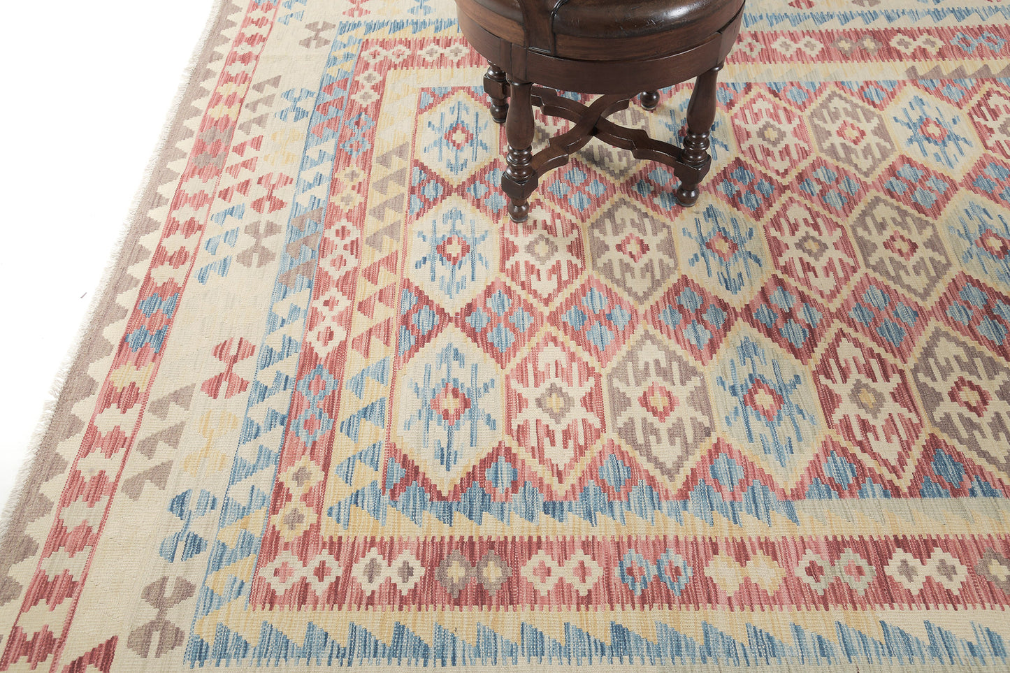Vintage Style Tribal Natural Dye Flat Weave Kilim