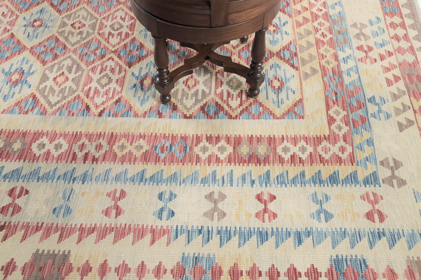 Vintage Style Tribal Natural Dye Flat Weave Kilim