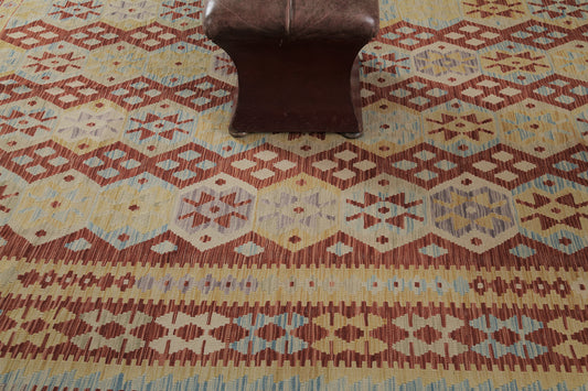 Vintage Style Tribal Natural Dye Flat Weave Kilim