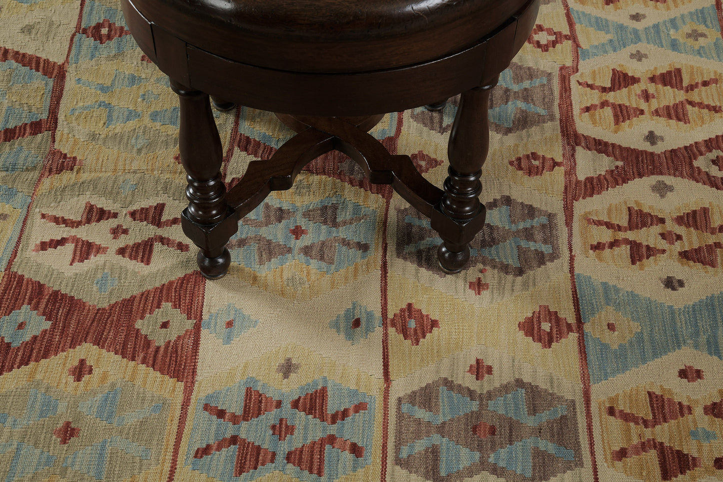 Vintage Style Tribal Natural Dye Flat Weave Kilim