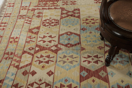 Vintage Style Tribal Natural Dye Flat Weave Kilim