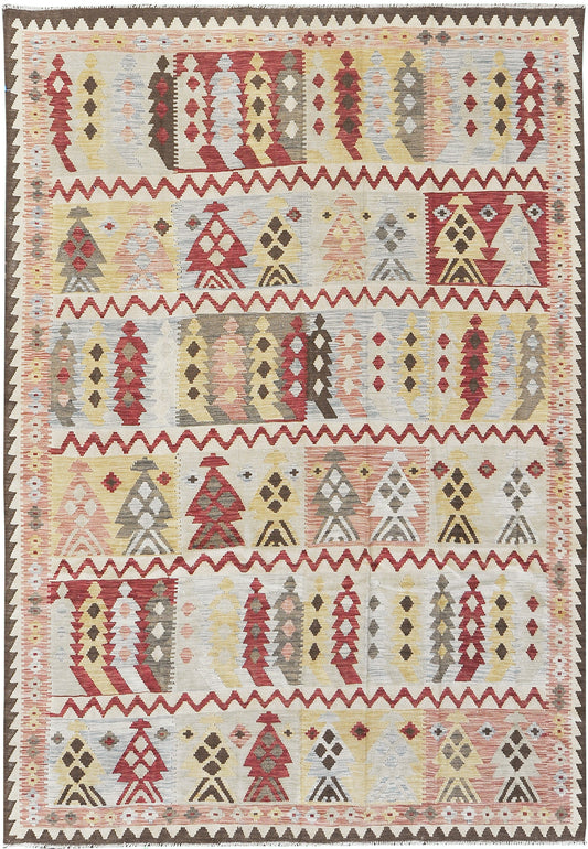 Vintage Style Tribal Natural Dye Flat Weave Kilim