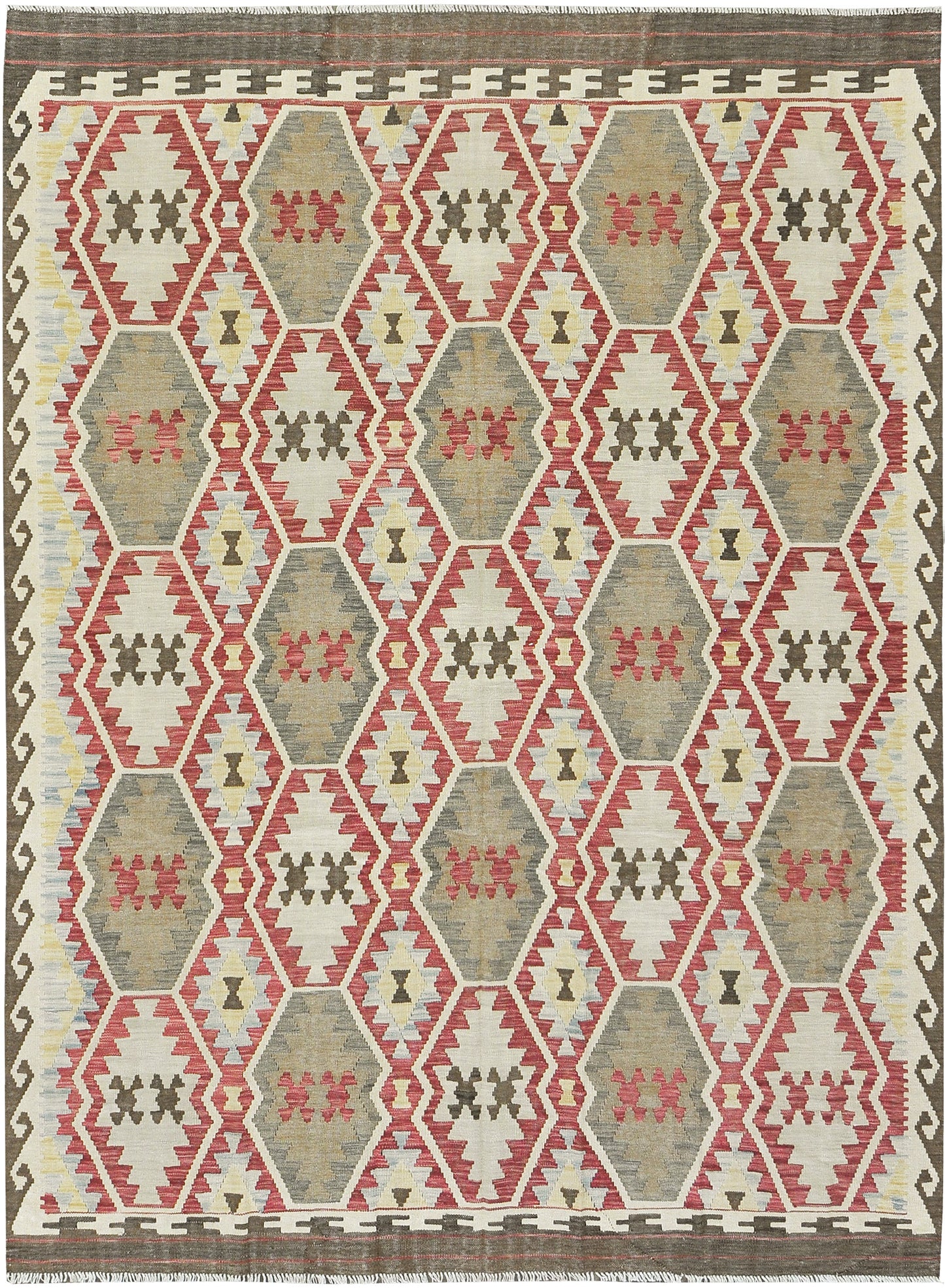 Vintage Style Tribal Natural Dye Flat Weave Kilim