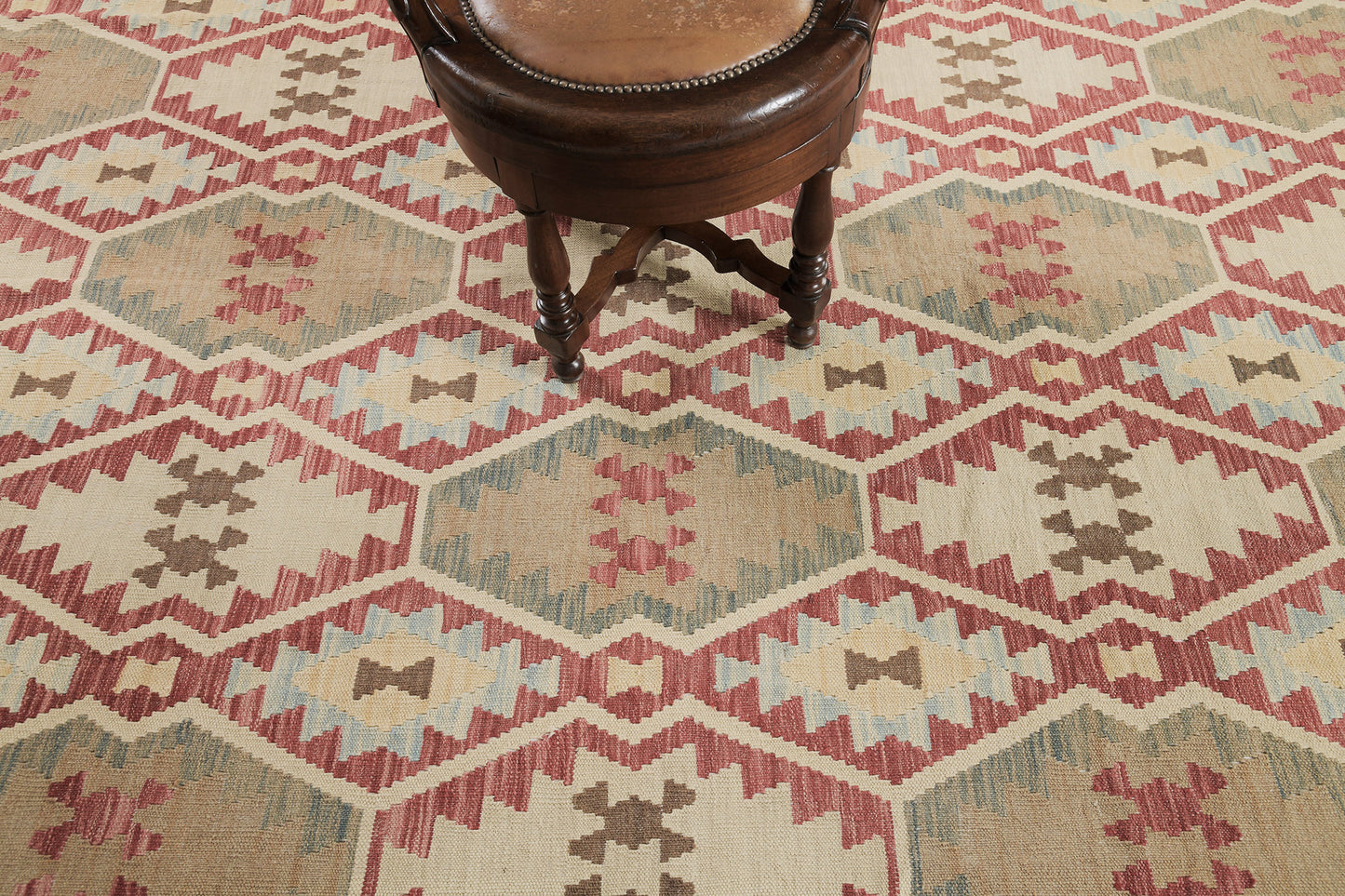 Vintage Style Tribal Natural Dye Flat Weave Kilim