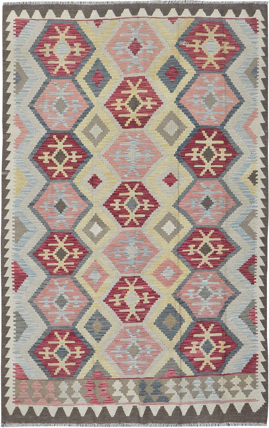 Vintage Style Tribal Natural Dye Flat Weave Kilim