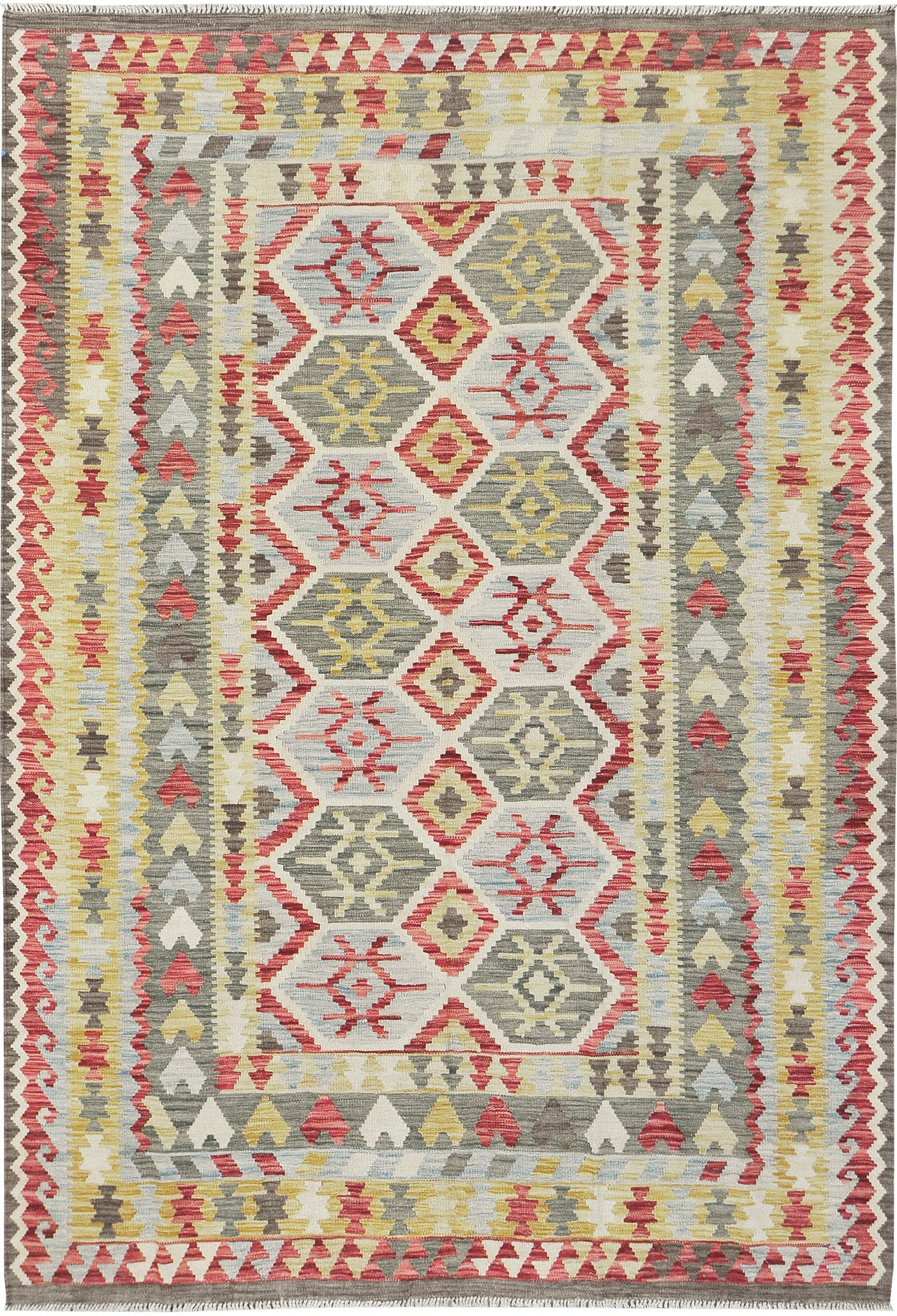 Vintage Style Tribal Natural Dye Flat Weave Kilim