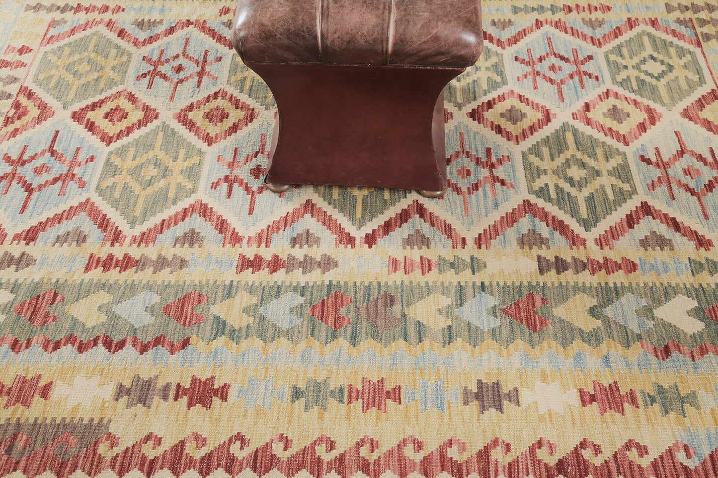 Vintage Style Tribal Natural Dye Flat Weave Kilim
