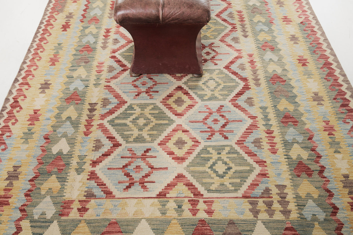 Vintage Style Tribal Natural Dye Flat Weave Kilim