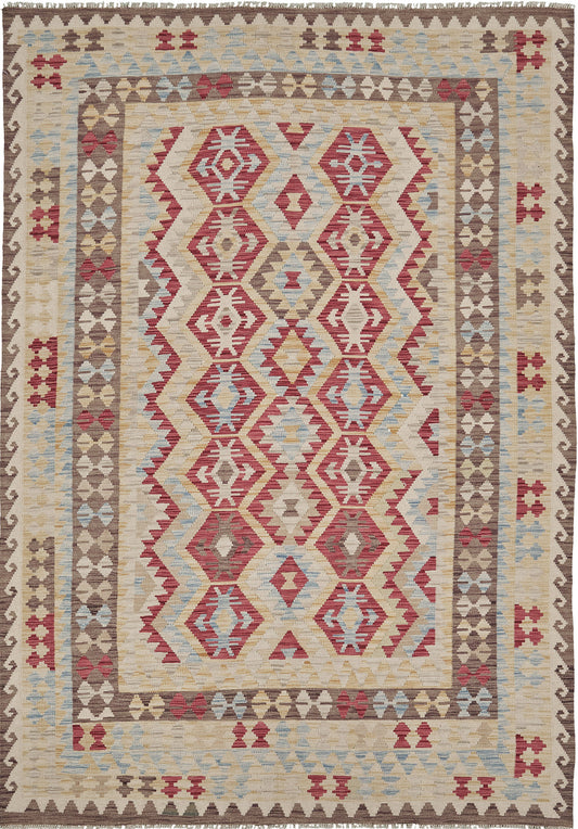 Vintage Style Tribal Natural Dye Flat Weave Kilim