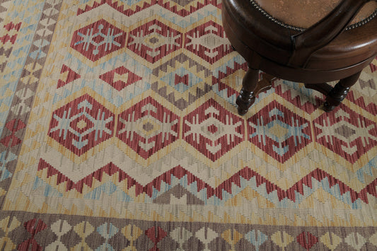 Vintage Style Tribal Natural Dye Flat Weave Kilim