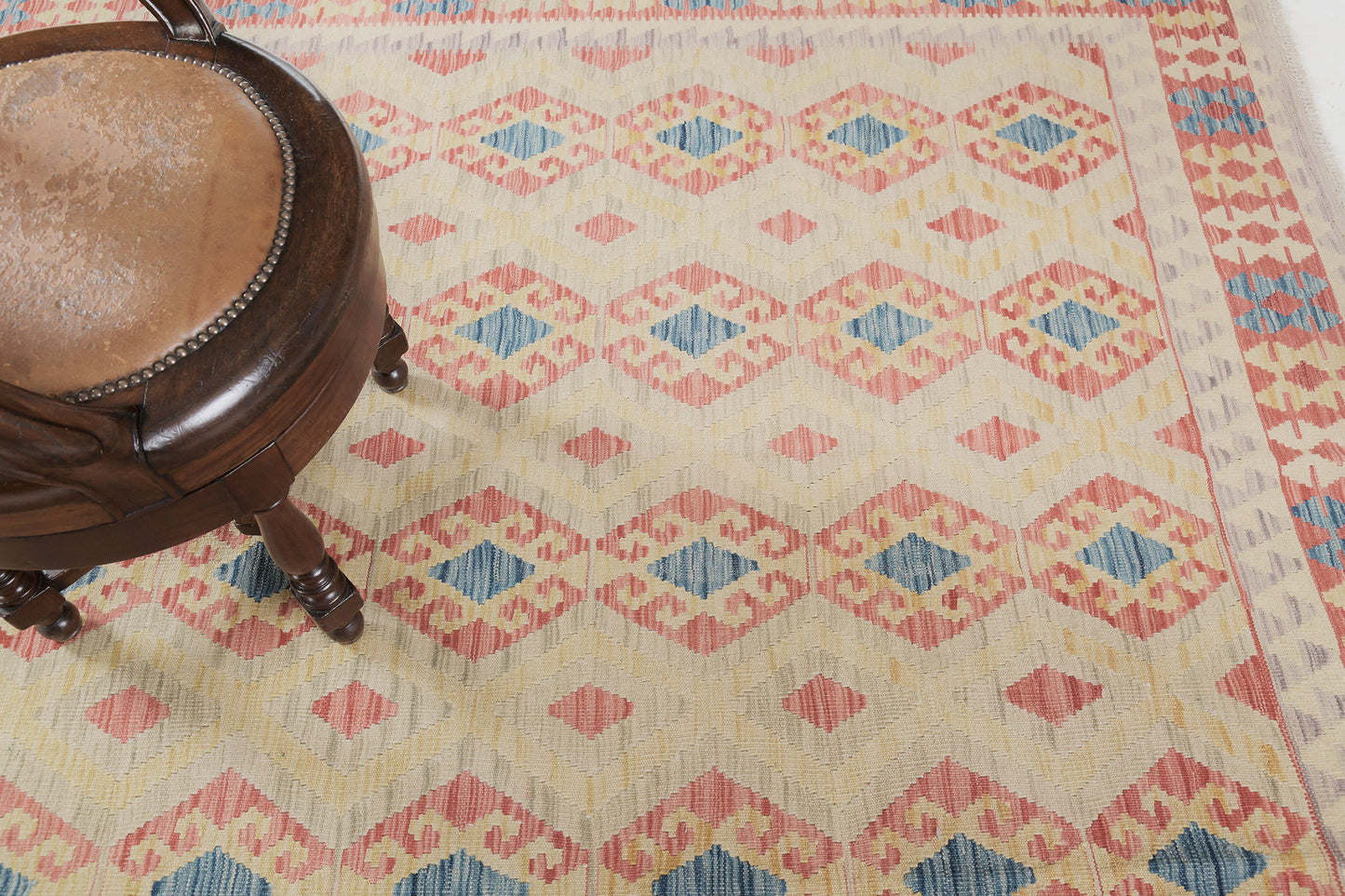 Vintage Style Tribal Natural Dye Flat Weave Kilim
