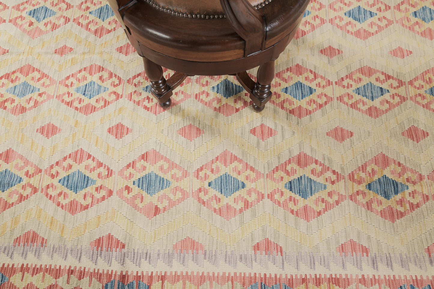 Vintage Style Tribal Natural Dye Flat Weave Kilim