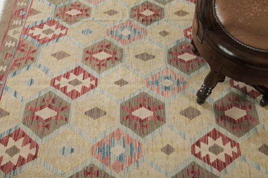 Vintage Style Tribal Natural Dye Flat Weave Kilim