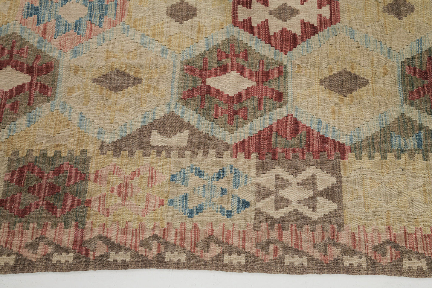 Vintage Style Tribal Natural Dye Flat Weave Kilim