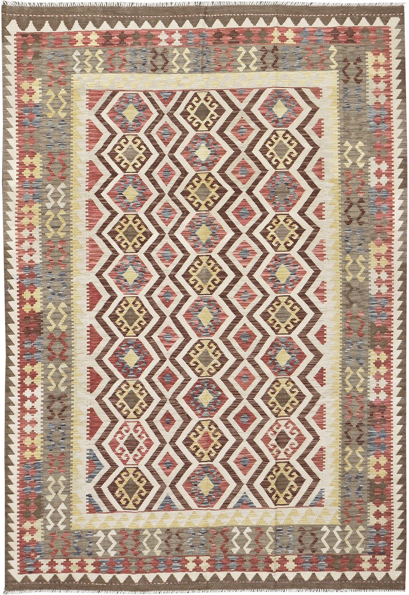 Vintage Style Tribal Natural Dye Flat Weave Kilim
