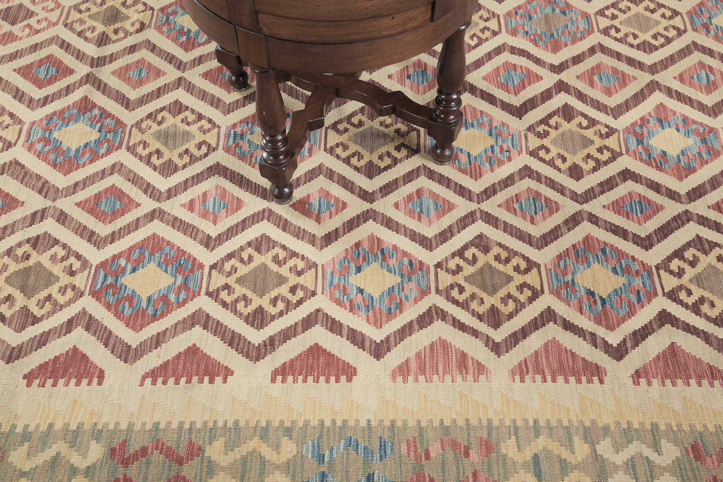 Vintage Style Tribal Natural Dye Flat Weave Kilim
