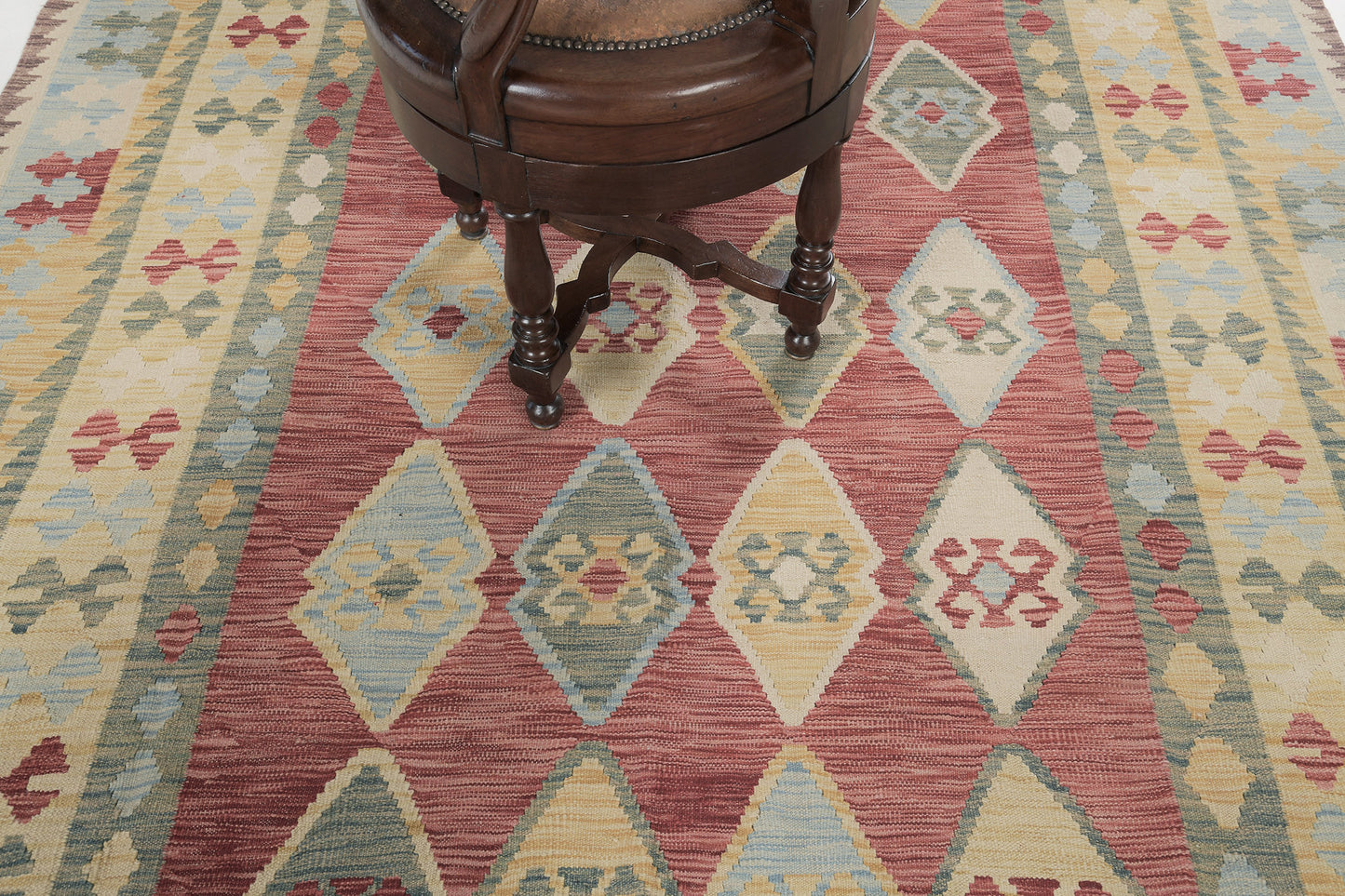 Vintage Style Tribal Natural Dye Flat Weave Kilim