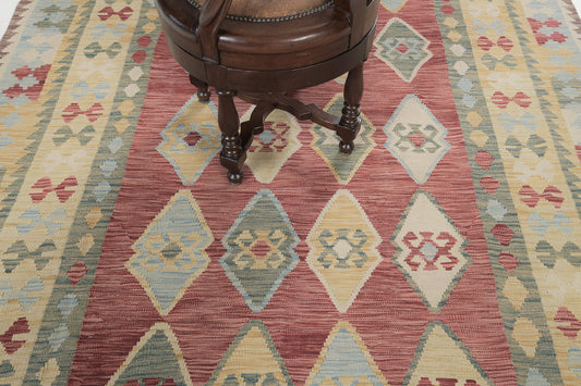 Vintage Style Tribal Natural Dye Flat Weave Kilim