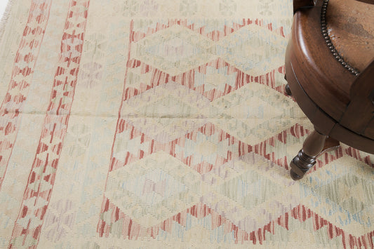 Vintage Style Tribal Natural Dye Flat Weave Kilim