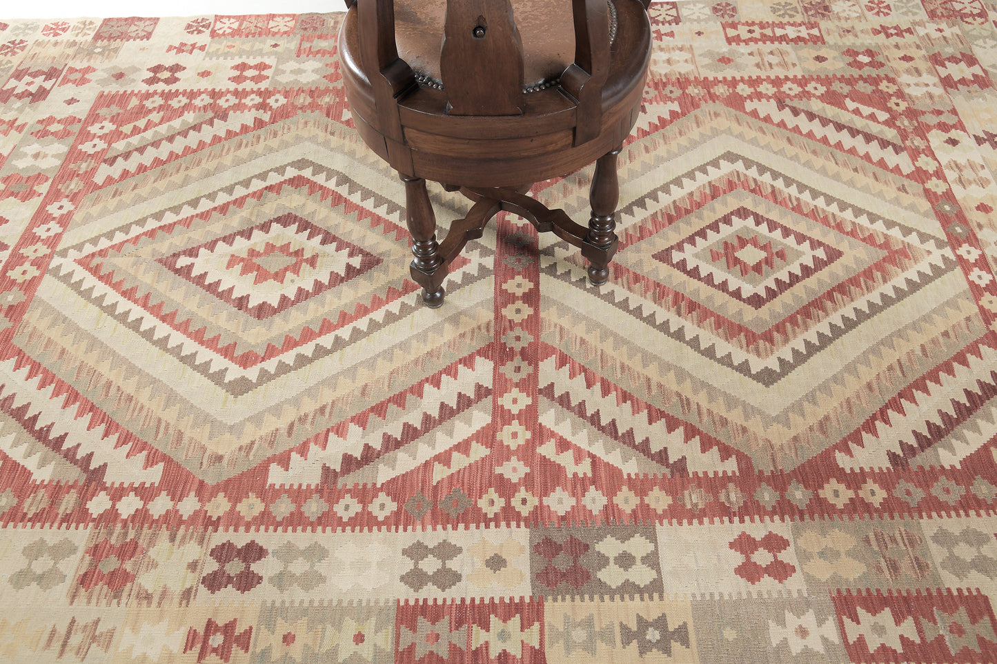 Vintage Style Tribal Natural Dye Flat Weave Kilim