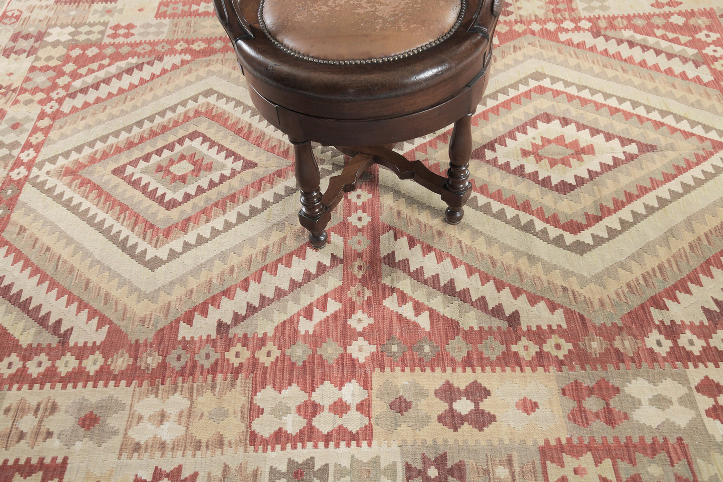 Vintage Style Tribal Natural Dye Flat Weave Kilim
