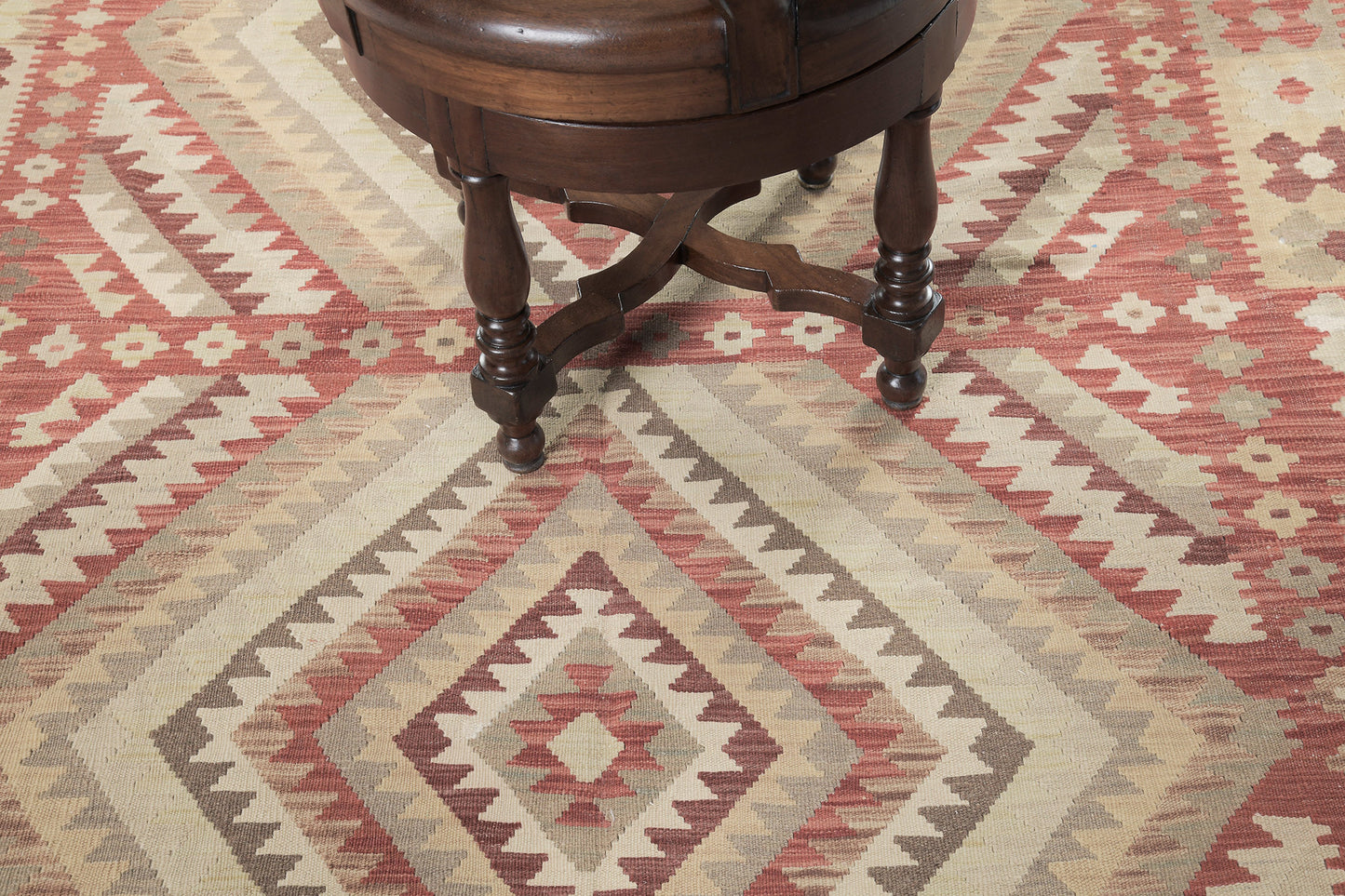 Vintage Style Tribal Natural Dye Flat Weave Kilim