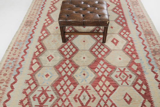 Vintage Style Tribal Natural Dye Flat Weave Kilim
