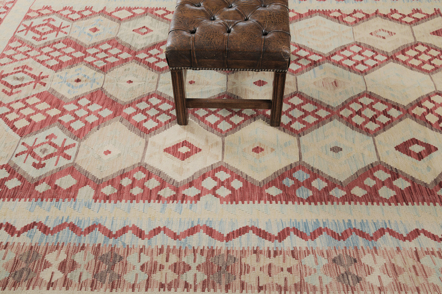 Vintage Style Tribal Natural Dye Flat Weave Kilim