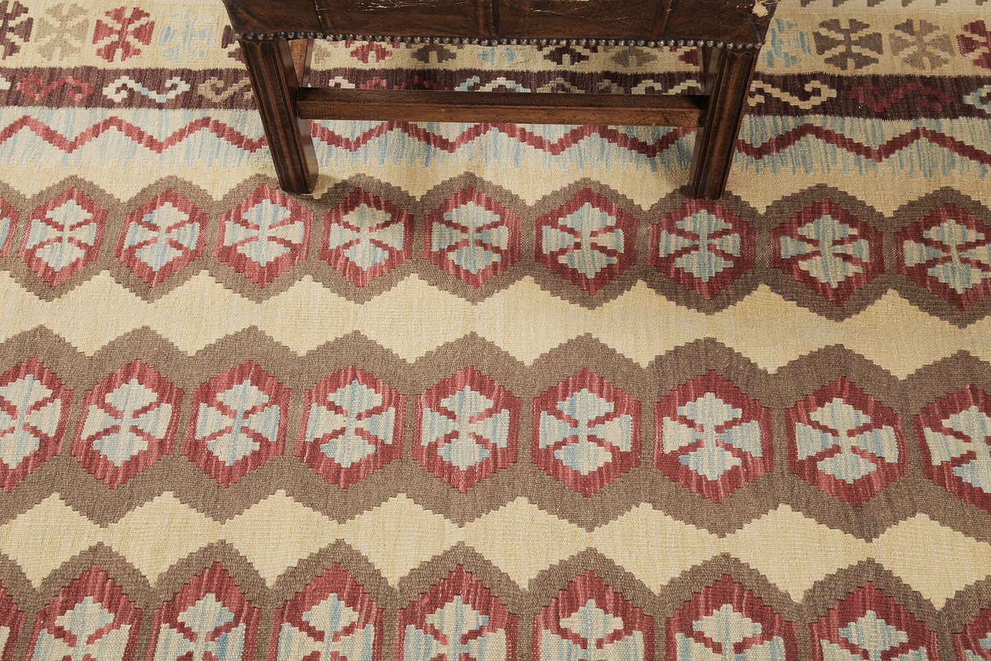 Vintage Style Tribal Natural Dye Flat Weave Kilim