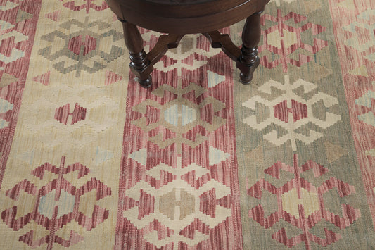 Vintage Style Tribal Natural Dye Flat Weave Kilim