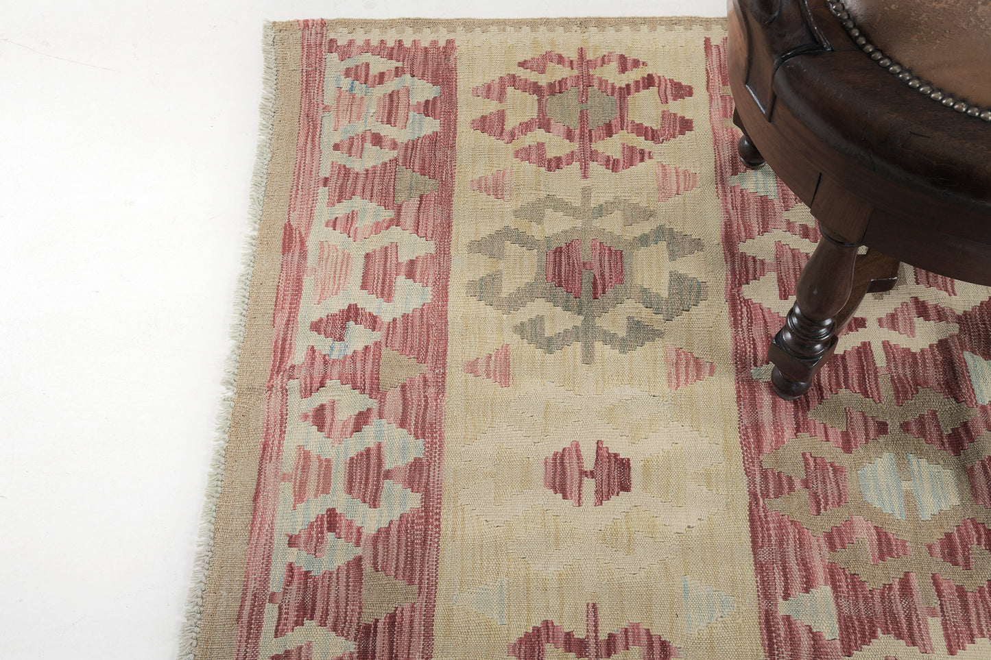 Vintage Style Tribal Natural Dye Flat Weave Kilim