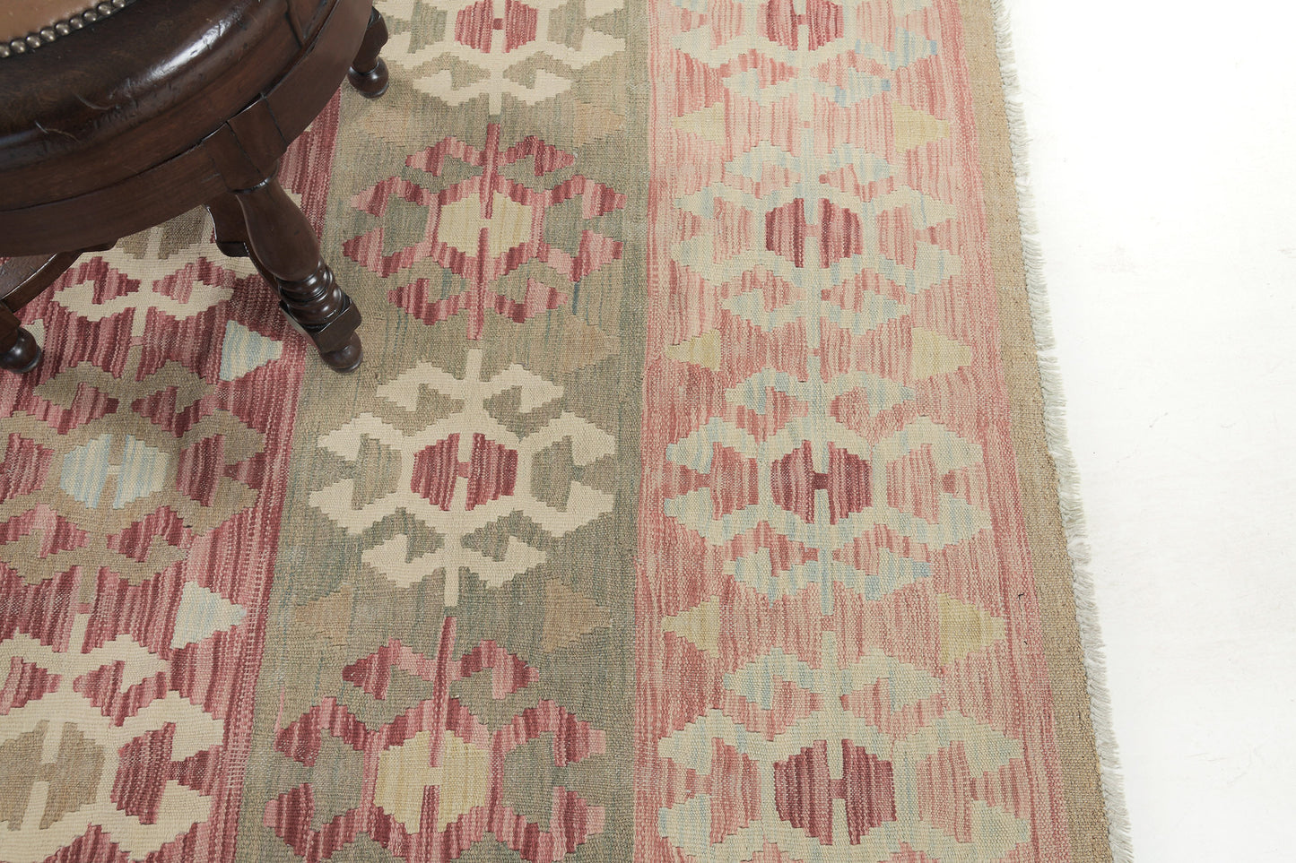 Vintage Style Tribal Natural Dye Flat Weave Kilim