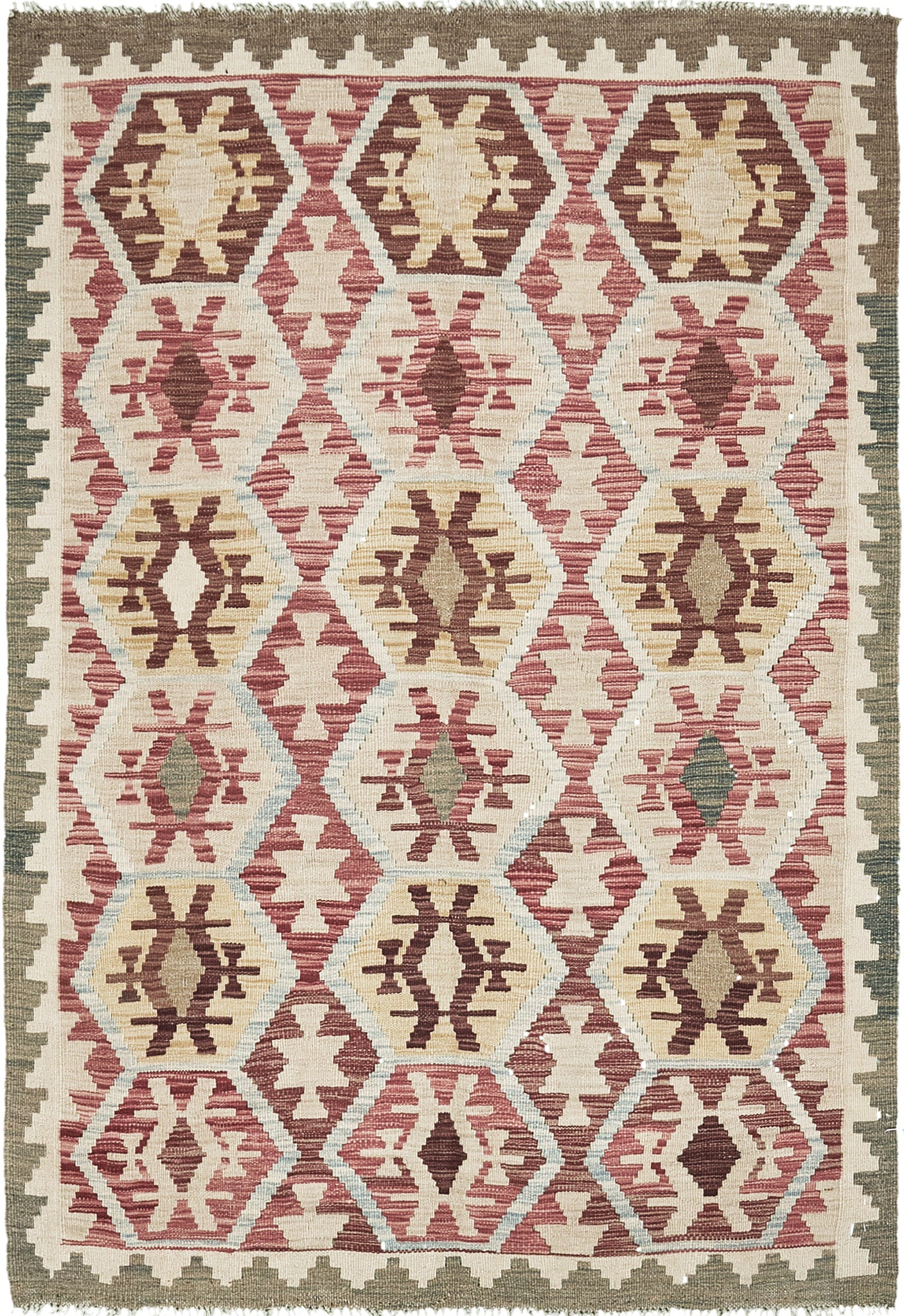 Vintage Style Tribal Natural Dye Flat Weave Kilim