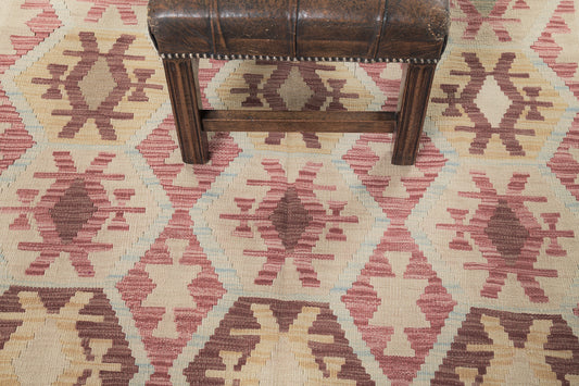 Vintage Style Tribal Natural Dye Flat Weave Kilim