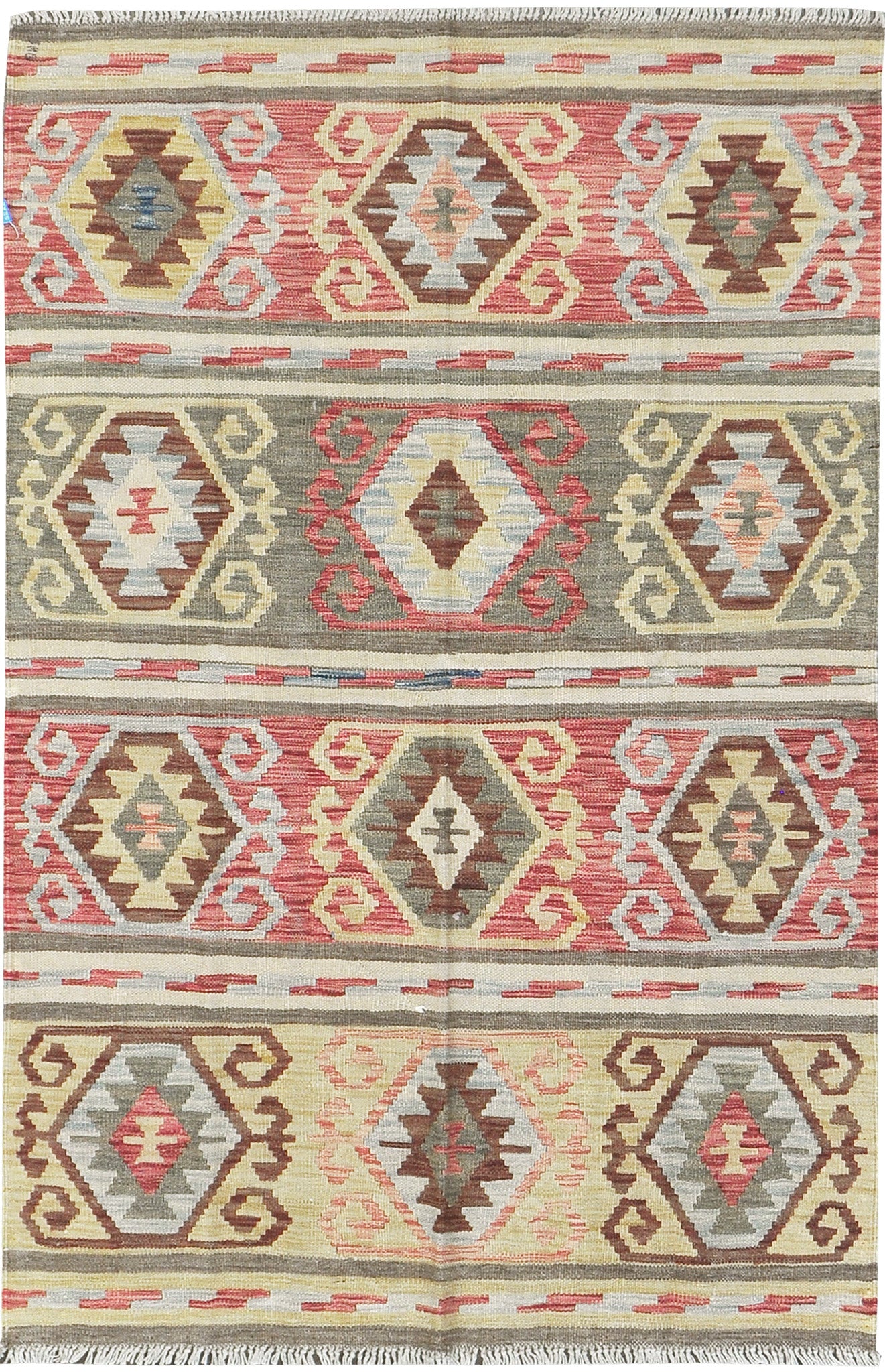 Vintage Style Tribal Natural Dye Flat Weave Kilim