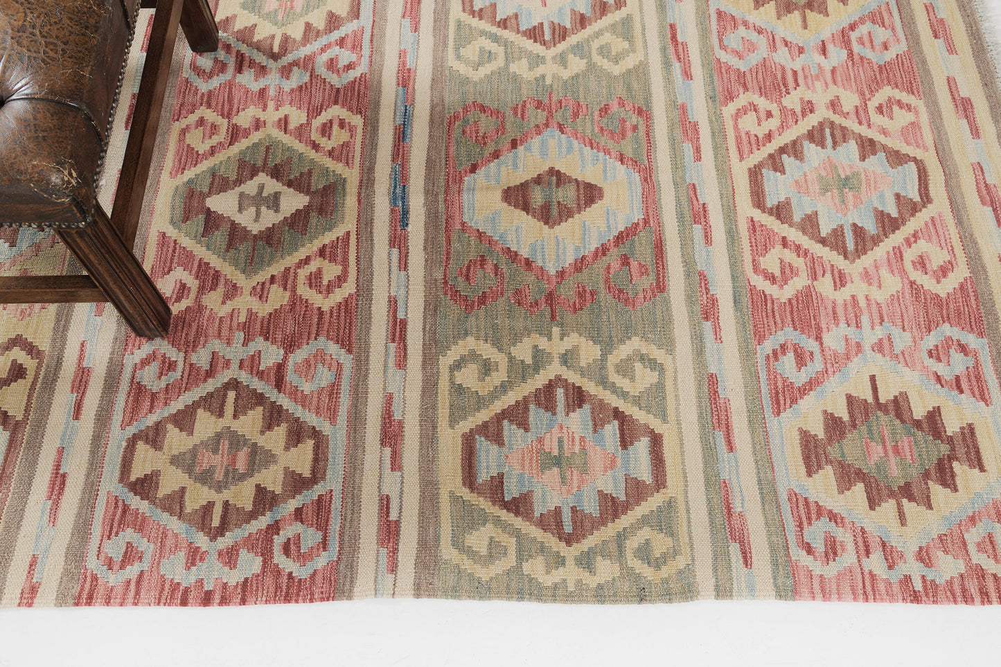 Vintage Style Tribal Natural Dye Flat Weave Kilim