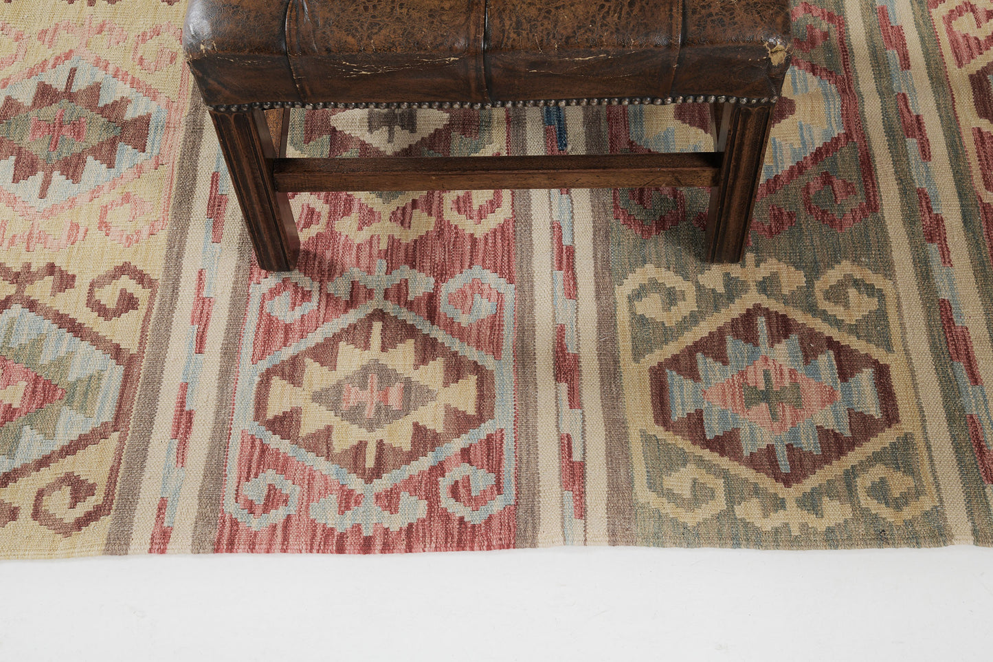 Vintage Style Tribal Natural Dye Flat Weave Kilim