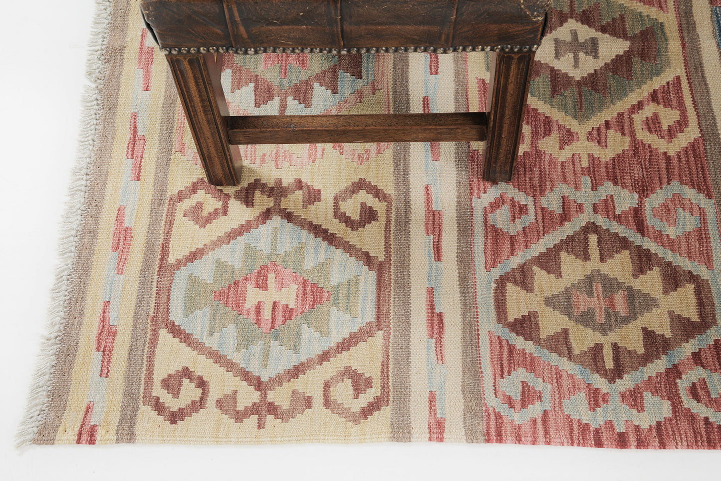Vintage Style Tribal Natural Dye Flat Weave Kilim