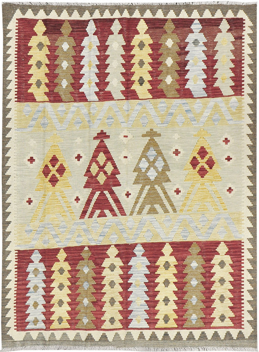 Vintage Style Tribal Natural Dye Flat Weave Kilim