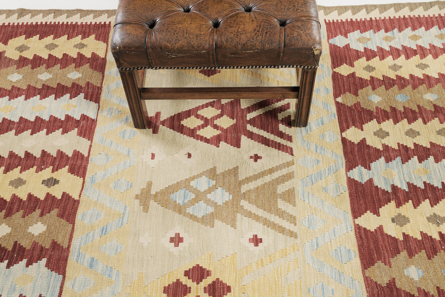 Vintage Style Tribal Natural Dye Flat Weave Kilim