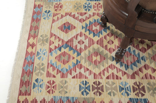 Vintage Style Tribal Natural Dye Flat Weave Kilim